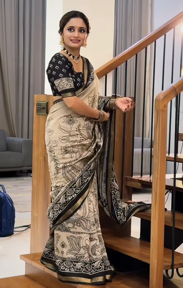 Black_Cotton_Silk_Elephant__Design_Saree