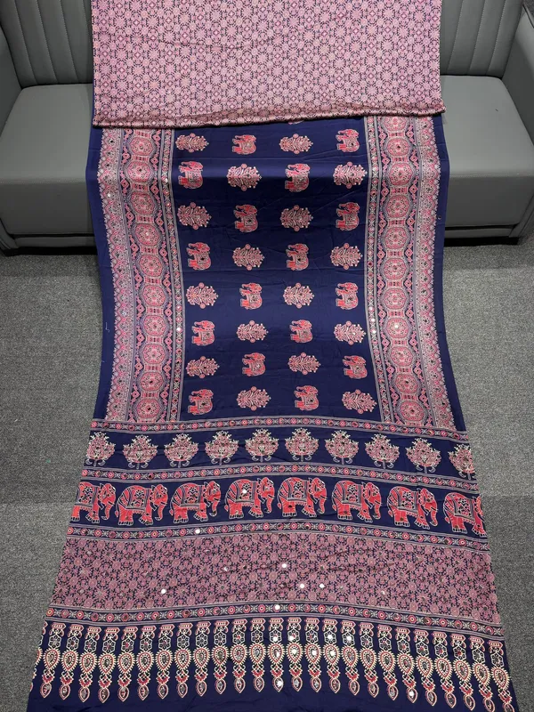 Blue_Ajarakh_Elephant_Designer_Saree_with_Real_Mirror_Work