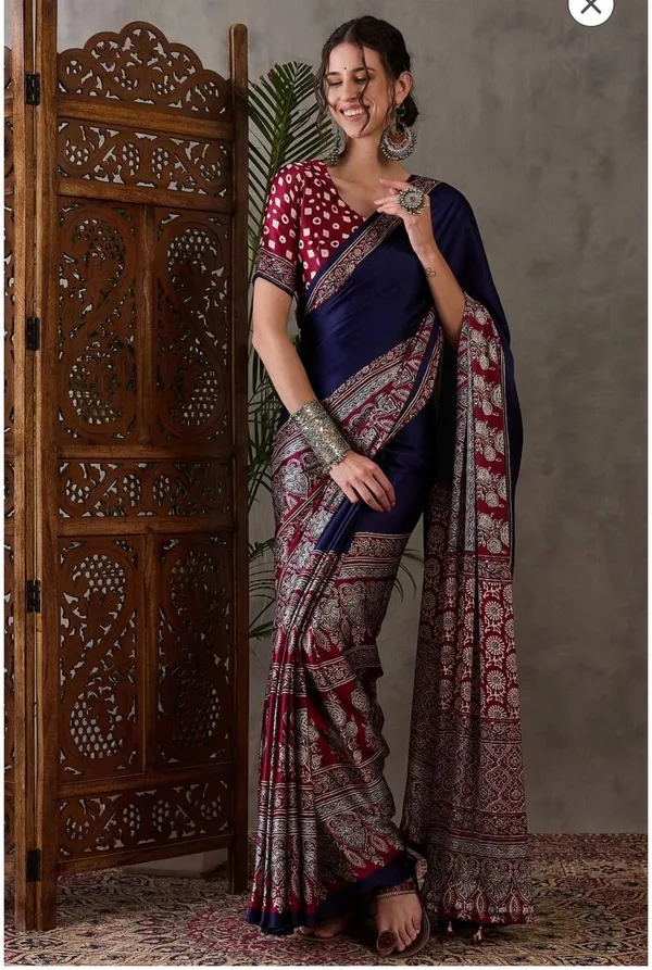 Blue_Modal_Silk_Saree_For_Women