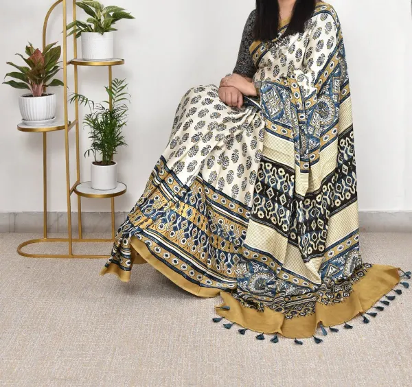 Cream_and_yellow_ajarakh_saree