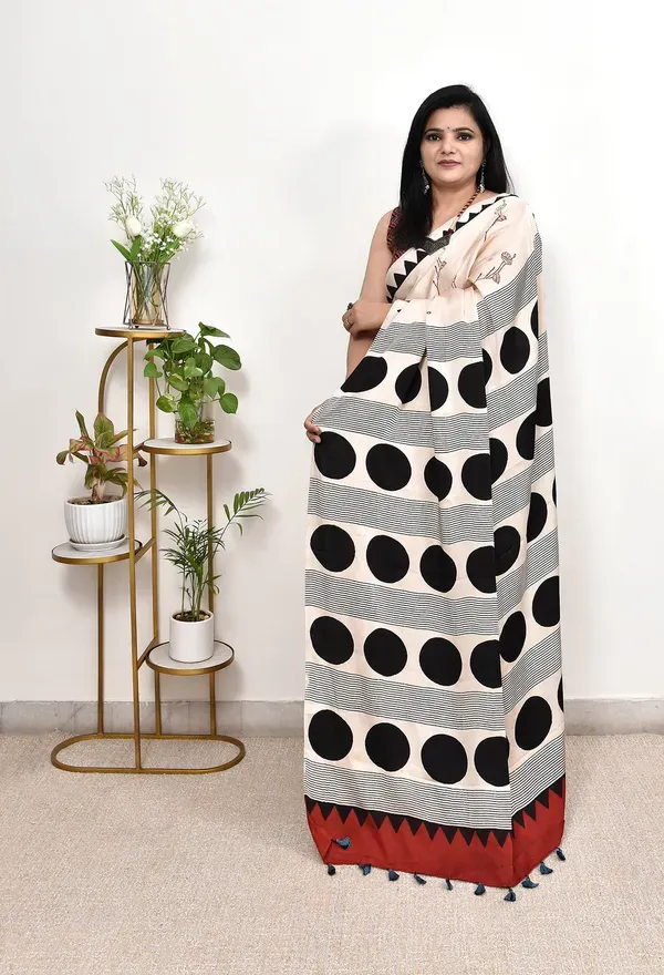 Cream__saree
