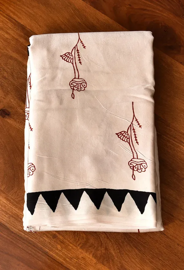 Cream__saree