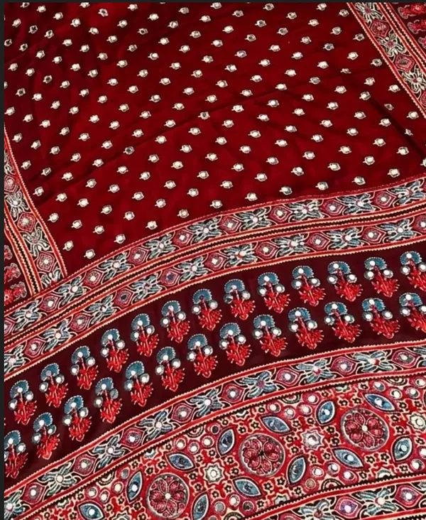 Trending_Ajarakh_Modal_silk_louts_Mirror_Work_Saree_for_Women