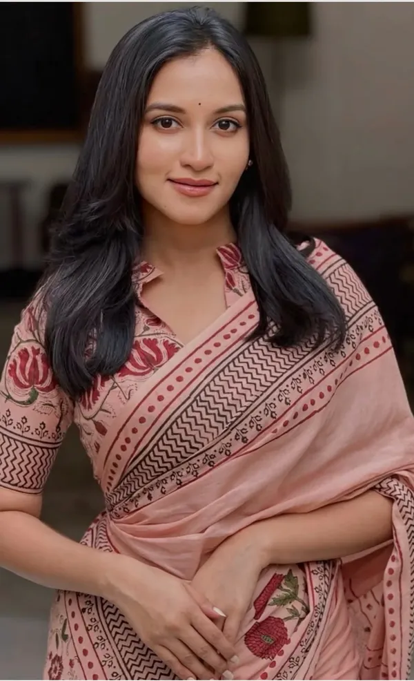 Peach_Mul_Cotton_saree_with_Blouse_Piece