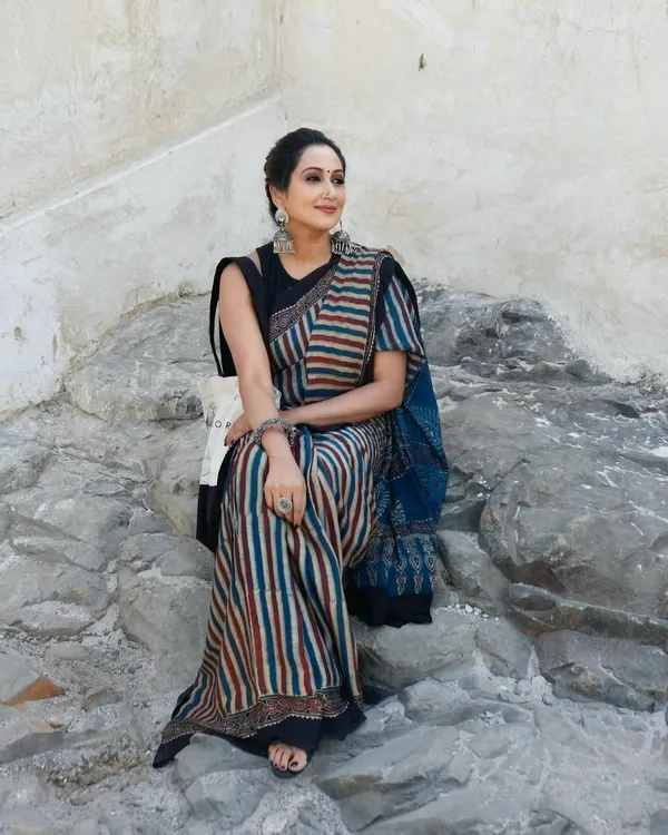 Pure_Gajji_Silk_Ajarakh_Print_Party_Wear_Saree_with_blouse_Piece