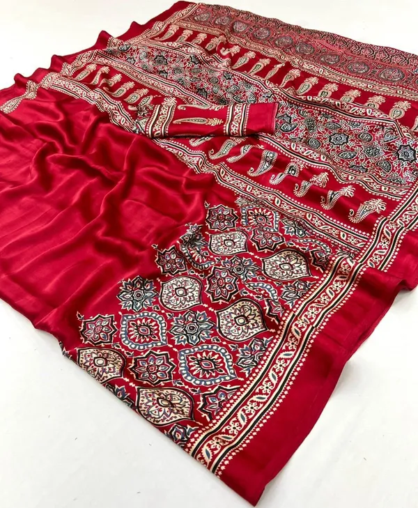 Red_Ajarakh_Modal_Silk_Saree