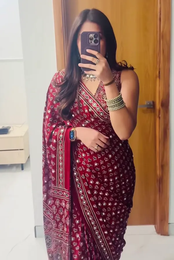 Trending_Ajarakh_Modal_silk_louts_Mirror_Work_Saree_for_Women