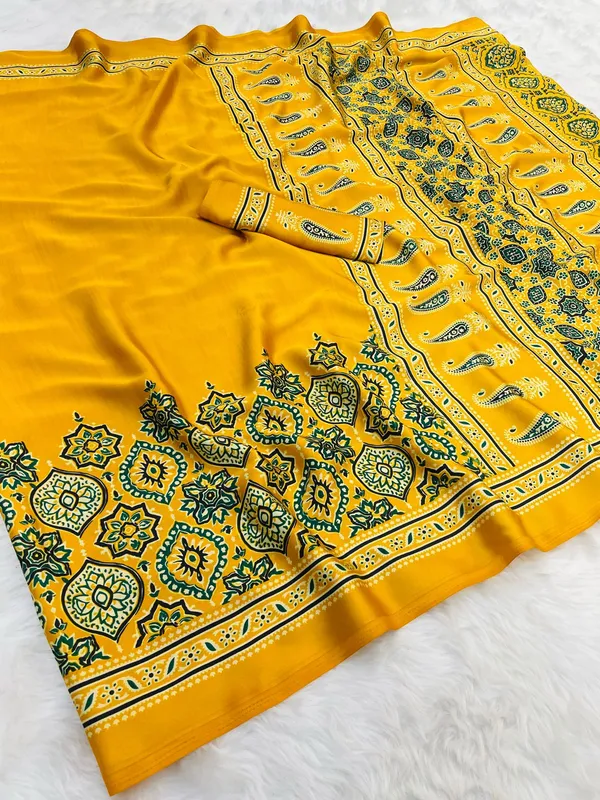 Yellow_Ajarakh_Modal_Silk_Saree