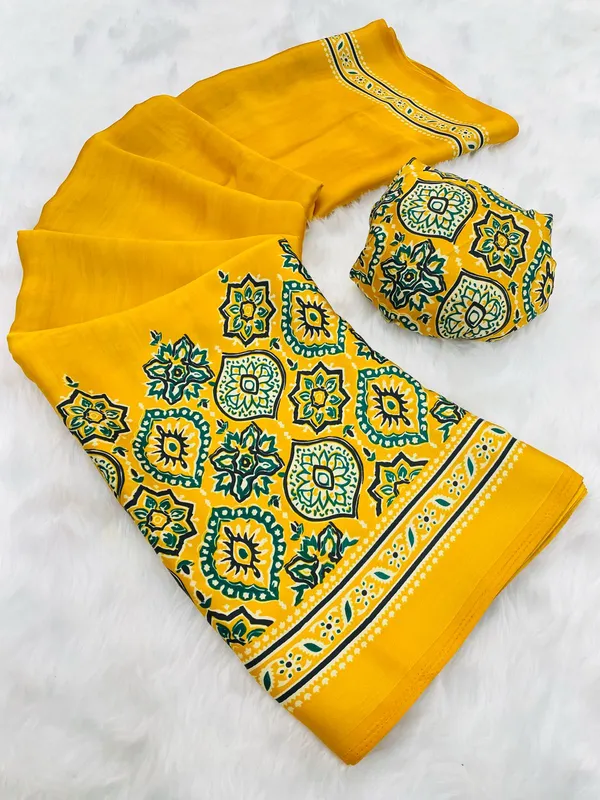 Yellow_Ajarakh_Modal_Silk_Saree