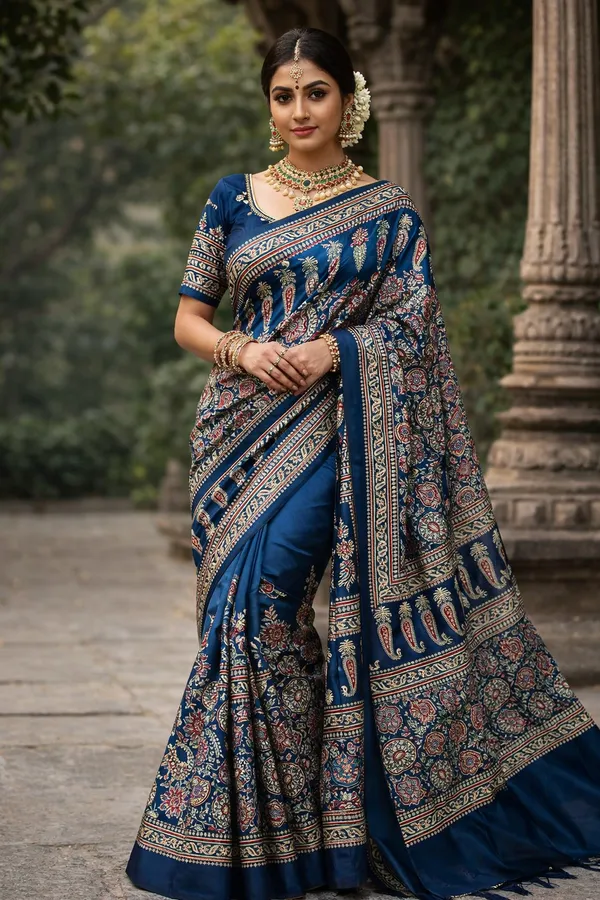 Blue_Modal_Silk_Saree_For_Women