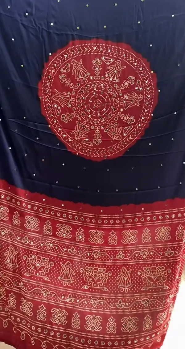 Black_Real_Mirror_work_Soft_And_Smooth_Bandhej__Gajji_Silk_Saree