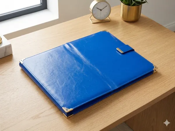Blue_Niviarmy_Dak_Pad_Folder_Size_15_X_10_5_Inch_Golden_Steel_Corner_Walcro_Closure_File_Binder_Four_Flapper_Color