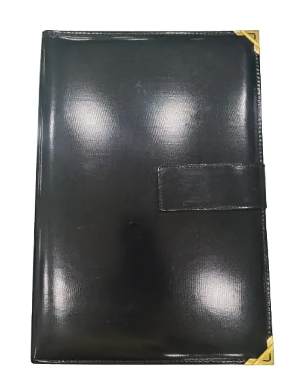 Black_Army_Dak_Pad_Folder_Size_15_X_10_5_Inch_Golden_Steel_Corner_Walcro_Closure_File_Binder_Four_Flapper_Color
