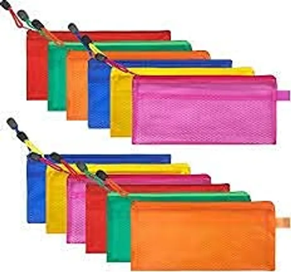 Multicolor_Zipper_Pouch_Pen_Pencil_Stationary_Case_Travel_Document_Holder_Cosmetics_Bag_Colour_May_Vary_23_5Cm_X_11Cm_Set_Of_10
