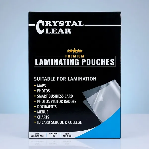 Transparent_A4_Size_225_X_310_Mm_Lamination_Pouch_125_Micron_Pack_Of_100Pcs