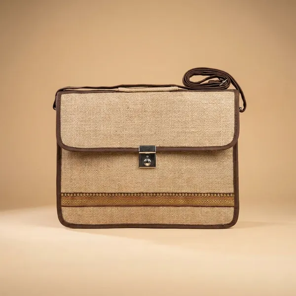 Brown_Jute_Canvas_Briefcase_Bag_With_Metal_Lock_Laptop_Bag