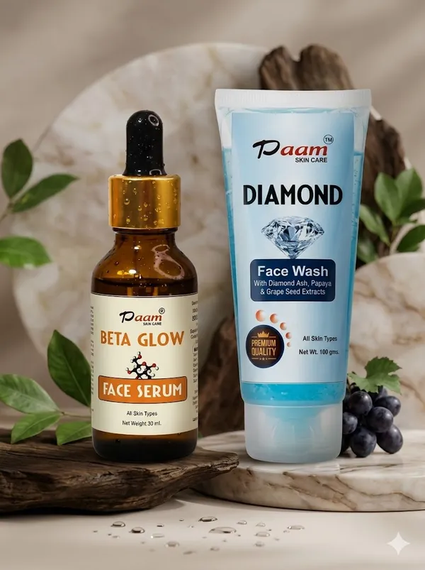 Diamond_Face_Wash_With_Papaya_And_Grape_Seed_Extracts_And_Face_Serum_Pack_Of_2