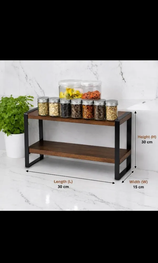Brown_Metal_Wooden_Kitchen_Organizer_Rack