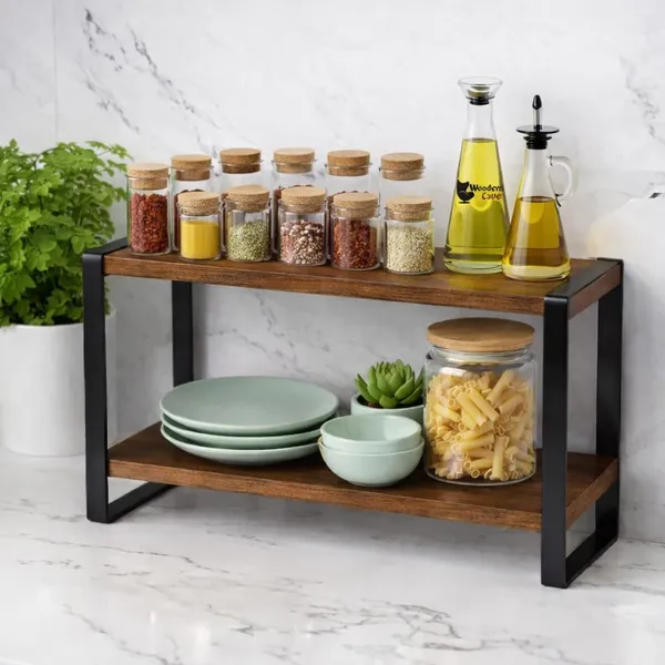 Brown_Metal_Wooden_Kitchen_Organizer_Rack