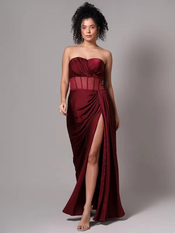 Her_Maroon_Drape_Gown