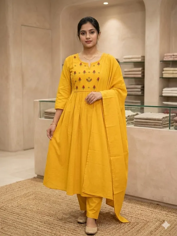 Yellow_Embroidered_Anarkali_Suit_Set_With_Dupatta