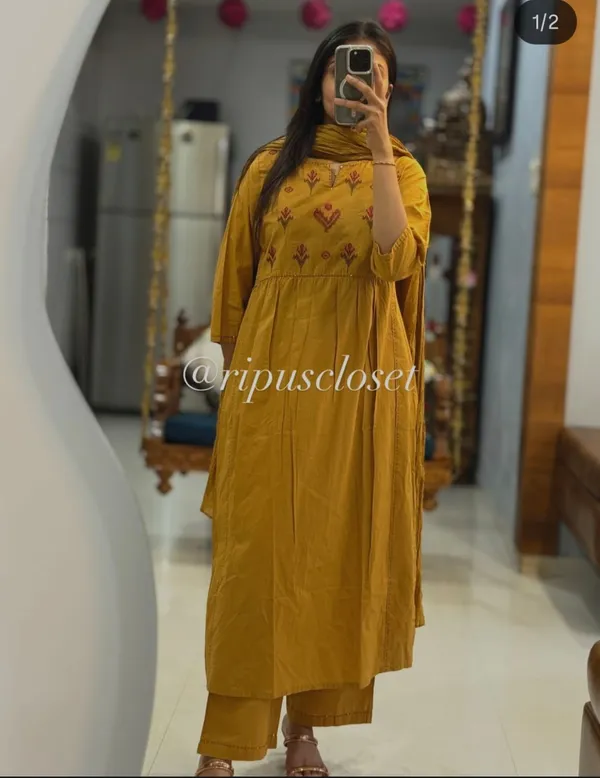Mustard_Yellow_Embroidered_Anarkali_Kurta_Set_With_Dupatta