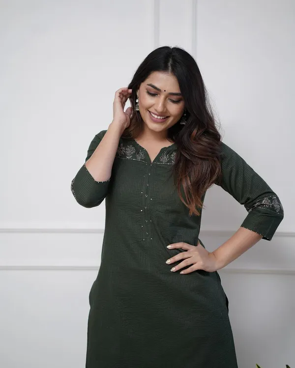 Bottal_Green_Kurti_With_Pant