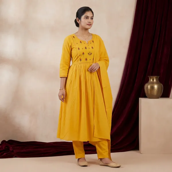Yellow_Embroidered_Anarkali_Suit_Set_With_Dupatta