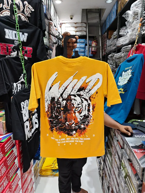 Staywild_Graphic_Print_T-Shirt_-_Yellow
