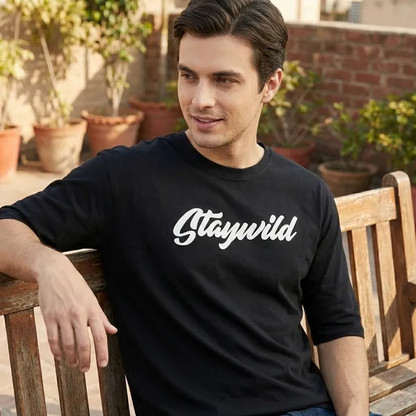 Staywild_Typography_Graphic_Printed_T-Shirt