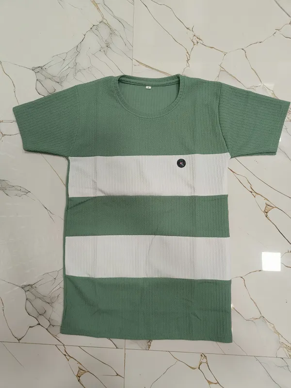 Green_And_White_Striped_Ribbed_T-Shirt_For_Men