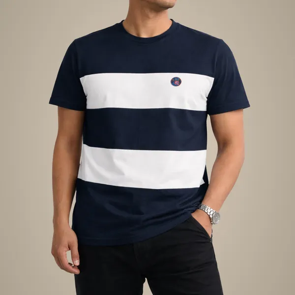 Navy_Blue_And_White_Striped_T-Shirt_For_Men