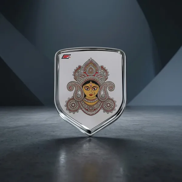 Maa_Durga_Chrome_Car_And_Bike_Badge_Gfbg_007