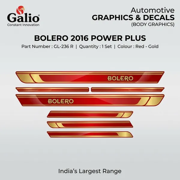 Mahindra_Bolero_2016_Power_Plus_Body_Graphics_Decals_Red_And_Gold