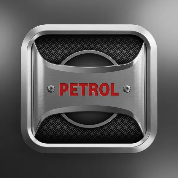 Petrol_Metal_Texture_Icon_With_Bold_Red_Typography