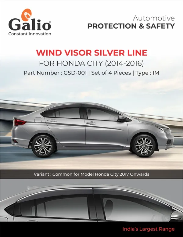 Galio_Wind_Visor_for_Honda_City_(2014_to_16_Model)_With_Silver_Line