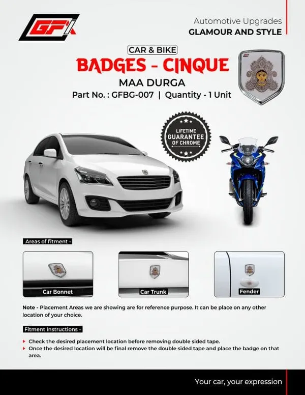 Maa_Durga_Chrome_Car_And_Bike_Badge_Gfbg_007
