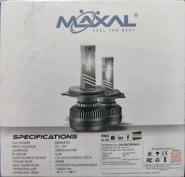 MAXAL_LED_Headlight,_240W_Super_Bright,_24000LM,_6000K,_IP68_Waterproof,_18_Months_Warranty