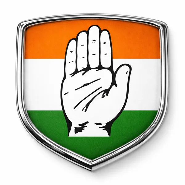 Congress_Party_Symbol_Badge_Chrome_Finish_Car_And_Bike_Emblem