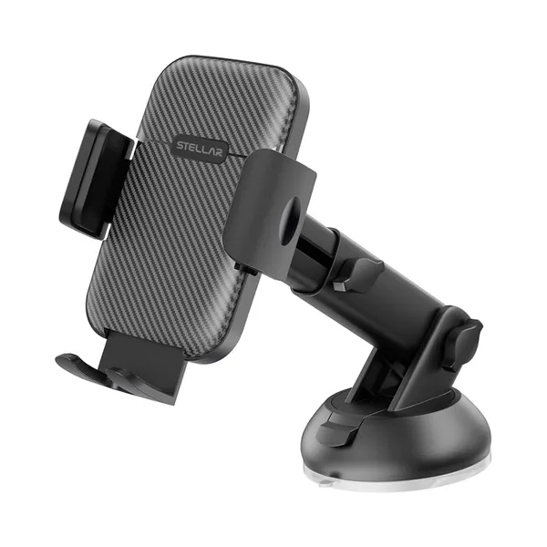 STELLAR_DRIVE_Car_Mobile_Phone_Holder,_Stand_for_Dashboard_&_Windshield_with_Strong_Suction_Cup,_360°_Rotation_Adjustable_Arm,_One_Hand_Operation,_Compatible_with_4_to_7_inch_Devices_(Black)