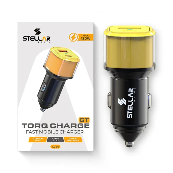 Stellar_Drive_Fast_Car_Charger_with_Dual_Output_|_Max_output-130W_|_Dual_Port_USB-A_100W_+_Type-C_PD_30W_|_Smart_Safety_Chip_|_Compatible_with_All_Smartphones,_iPad,_Tablets,_MacBooks_-_XC-36