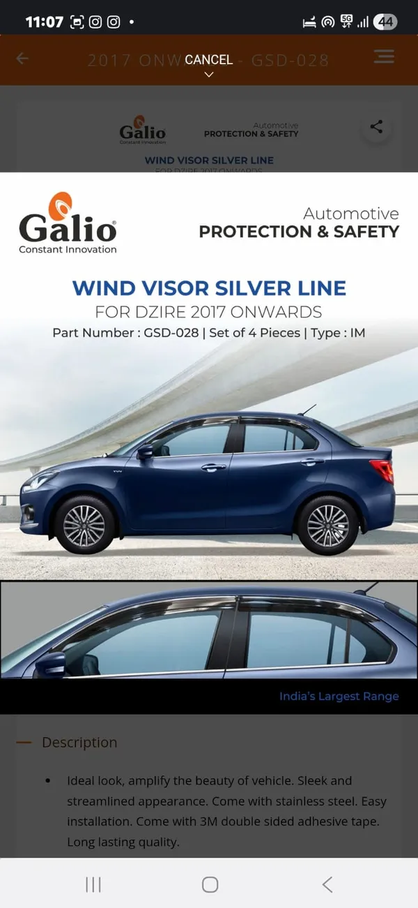 Wind_Visor_Swift_Dzire_(Model_2017-2023)