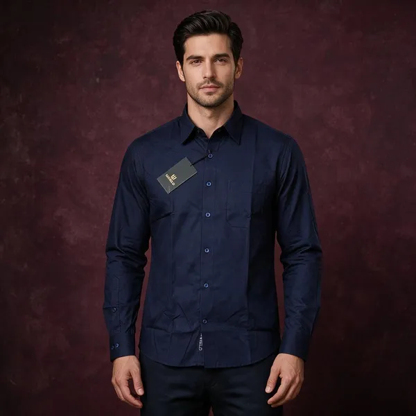 Navy_Blue_Egyptian_Giza_Cotton_Shirt_For_Men