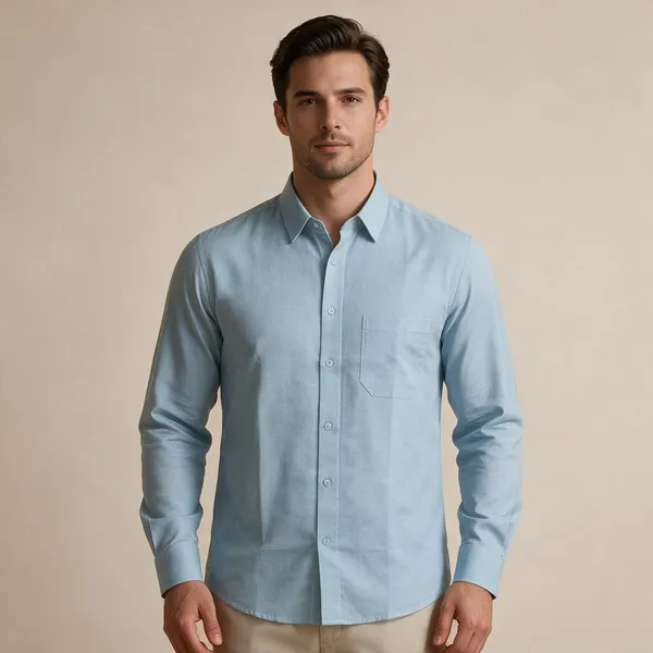 Light_Blue_Cotton_Linen_Shirt_For_Men