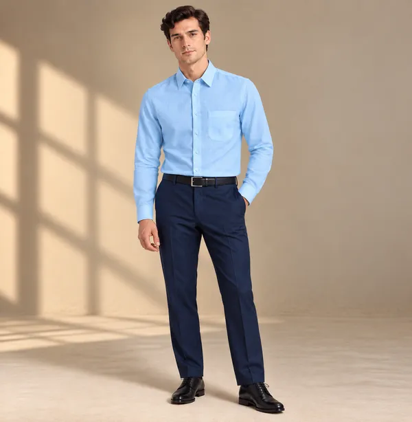 Light_Blue_Cotton_Linen_Shirt_For_Men
