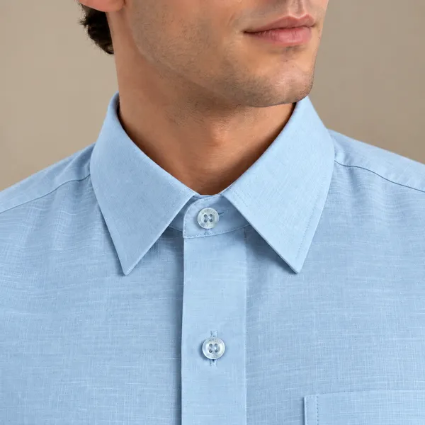 Light_Blue_Cotton_Linen_Shirt_For_Men