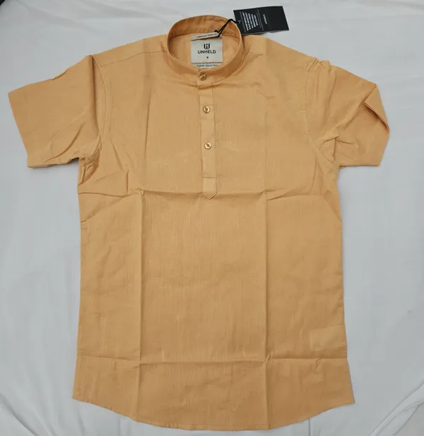 Honey_Hemp_Half_Sleeve_Short_Kurta_For_Men