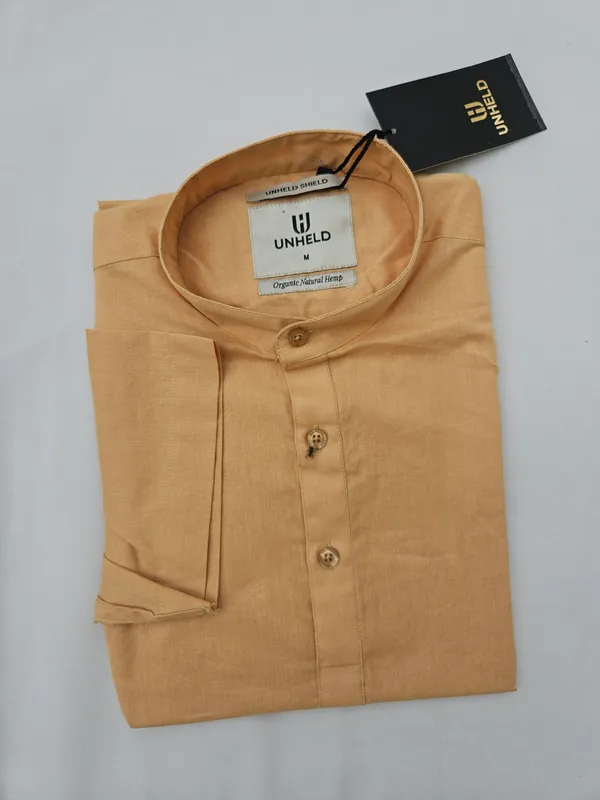 Honey_Hemp_Half_Sleeve_Short_Kurta_For_Men
