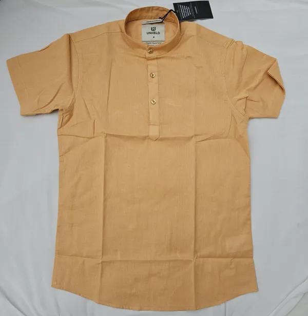 Honey_Hemp_Half_Sleeve_Short_Kurta_For_Men