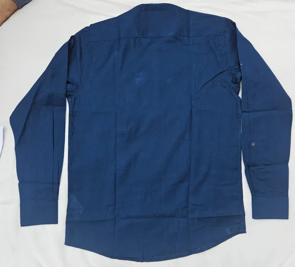 Navy_Blue_Hemp_Full_Sleeve_Short_Kurta_For_Men